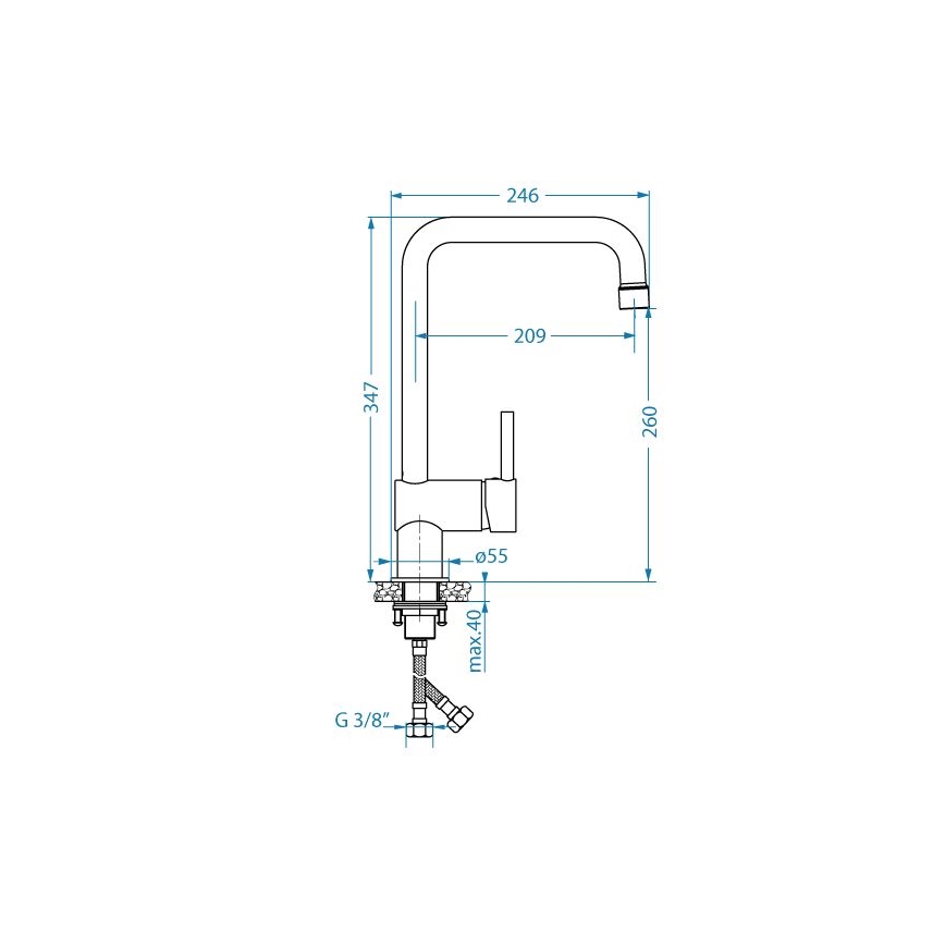 ALVEUS 1150925 - Slavina za sudoper STELLA 34,7 cm crna