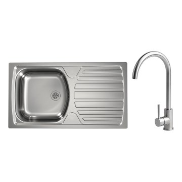 ALVEUS - Kuhinjski sudoper BASIC 78x43,5 cm inox/satin + kuhinjska miješalica VIOLA 36,7 cm brušeni inox