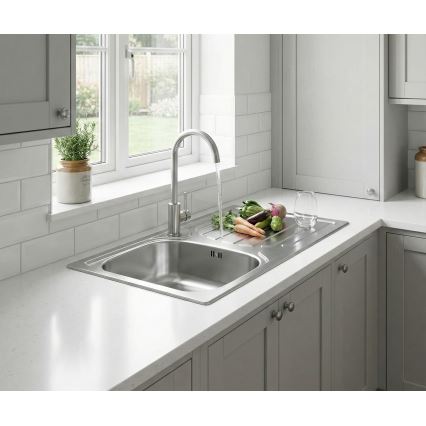 ALVEUS - Kuhinjski sudoper BASIC 78x43,5 cm inox/satin + kuhinjska miješalica VIOLA 36,7 cm brušeni inox