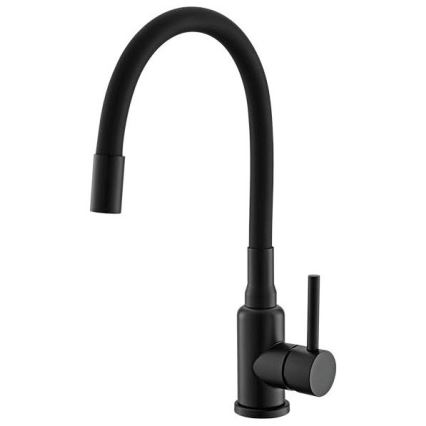 ALVEUS SETA23197 - Kuhinjski sudoper CADIT 59x50 cm + baterija s fleksibilnim izvorom MINTAS 34 cm granit/mat crna