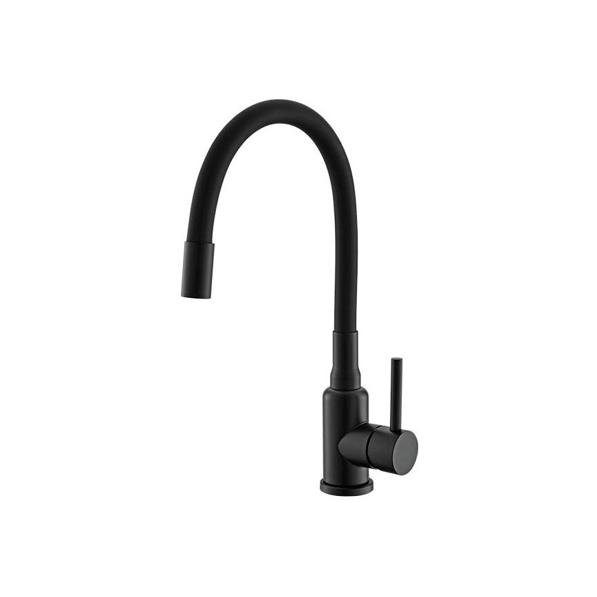 ALVEUS SETA23197 - Kuhinjski sudoper CADIT 59x50 cm + baterija s fleksibilnim izvorom MINTAS 34 cm granit/mat crna