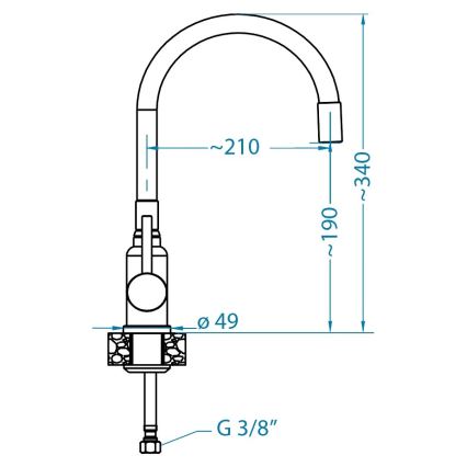 ALVEUS SETA23228 - Kuhinjski sudoper ATROX 59x50 cm + kuhinjska baterija s fleksibilnim okretom MINTAS 34 cm granit/mat crna