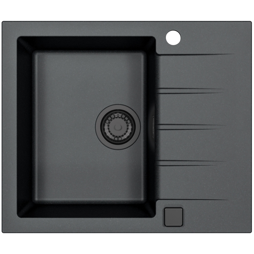 ALVEUS SETA23230 - Kuhinjski sudoper CADIT 59x50 cm + kuhinjska miješalica s fleksibilnim izljevom MINTAS 34 cm granit/matna crna