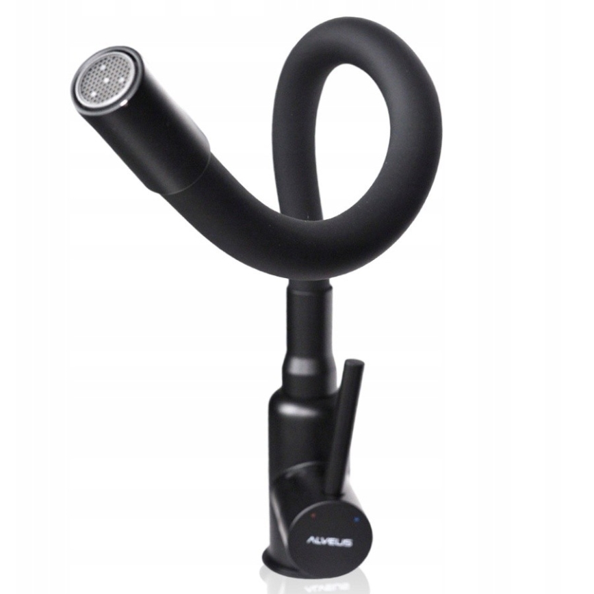 ALVEUS SETA23230 - Kuhinjski sudoper CADIT 59x50 cm + kuhinjska miješalica s fleksibilnim izljevom MINTAS 34 cm granit/matna crna