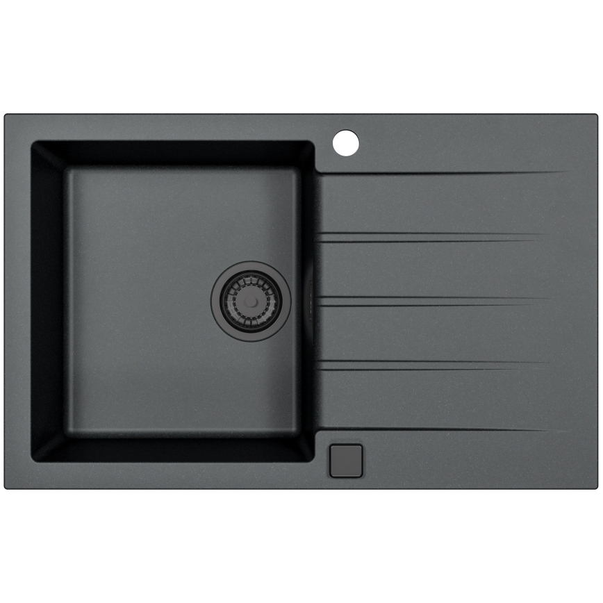 ALVEUS SETA23231 - Kuhinjski sudoper CADIT 79x50 cm + miješalica za sudoper s fleksibilnim izljevom MINTAS 34 cm granit/mat crna