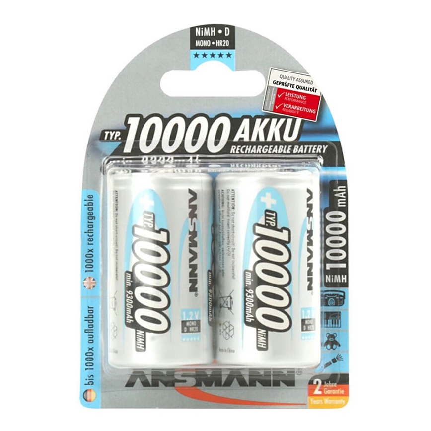 Ansmann 06549 Mono D - 2 kom Punjiva baterija D NiMH/1,2V/1000mAh