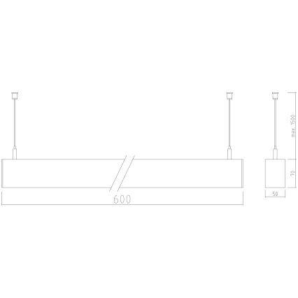 APLED - LED Luster na sajli LOOK LED/23W/230V 4000K 60 cm srebrna