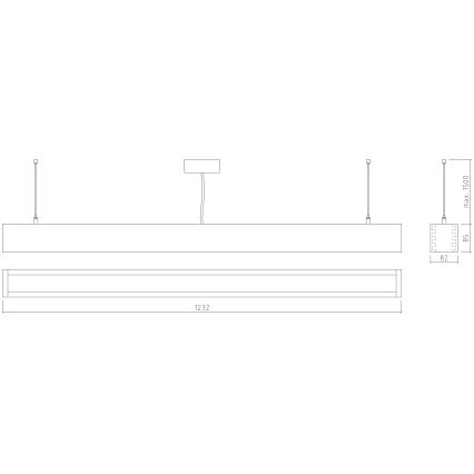 APLED - LED Luster na sajli LOOK LED/36W/230V 4000K 120 cm hrast