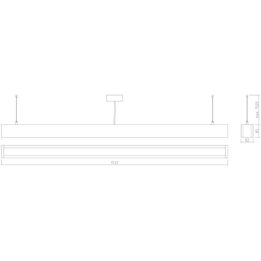 APLED - LED luster na sajli LOOK LED/48W/230V 4000K 150 cm hrast