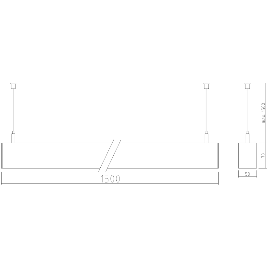 APLED - LED Luster na sajli LOOK LED/58W/230V 4000K 150 cm srebrna