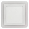 APLED - LED Stropna kupaonska svjetiljka SQUARE DUO LED/4W + LED/12W/230V IP41 3000/4000K 19,5x19,5 cm bijela