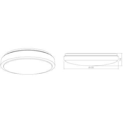 APLED - LED Stropna svjetiljka LENS PP TRICOLOR LED/36W/230V IP41 2700 - 6500K 2520lm