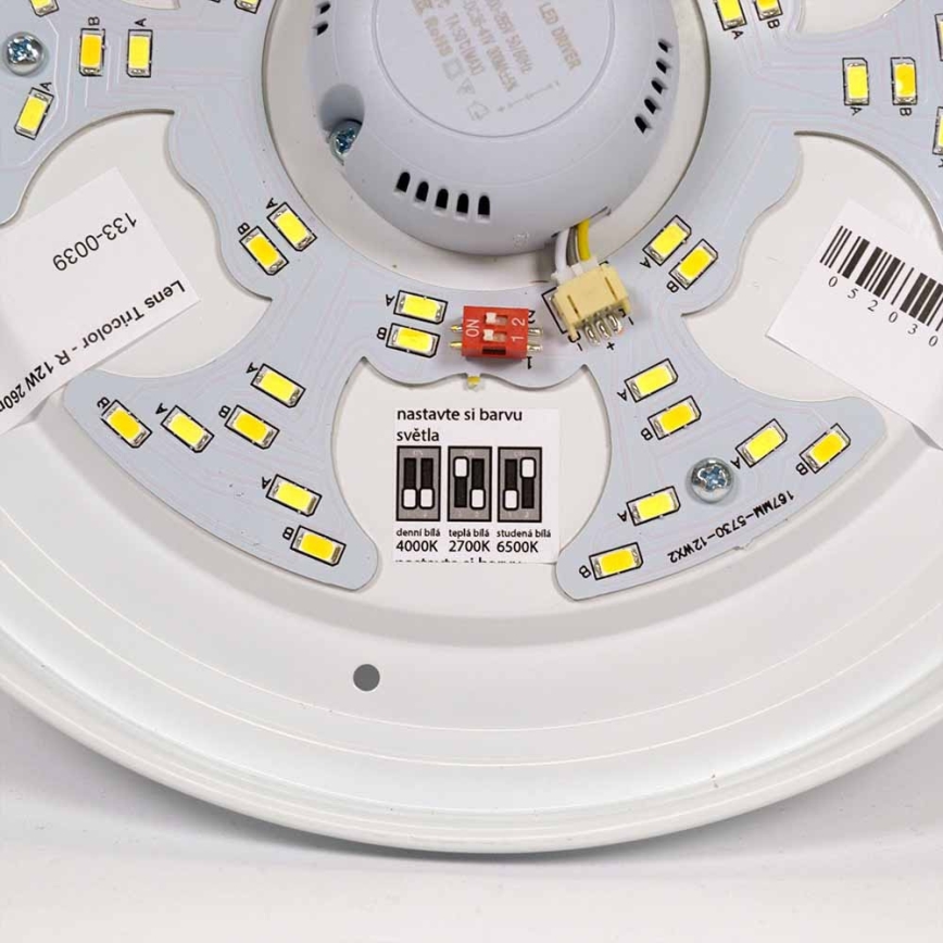APLED - LED Stropna svjetiljka sa senzorom LENS PP TRICOLOR LED/18W/230V IP44 2700 - 6500K 1210lm