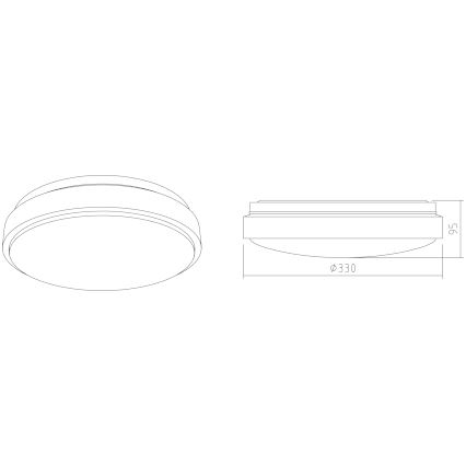 APLED - LED Stropna svjetiljka sa senzorom LENS PP TRICOLOR LED/18W/230V IP44 2700 - 6500K 1210lm