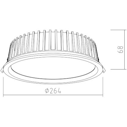 APLED - LED Ugradbena svjetiljka RONDO WOODLINE LED/18W/230V 4000K pr. 26 cm jasen masivni