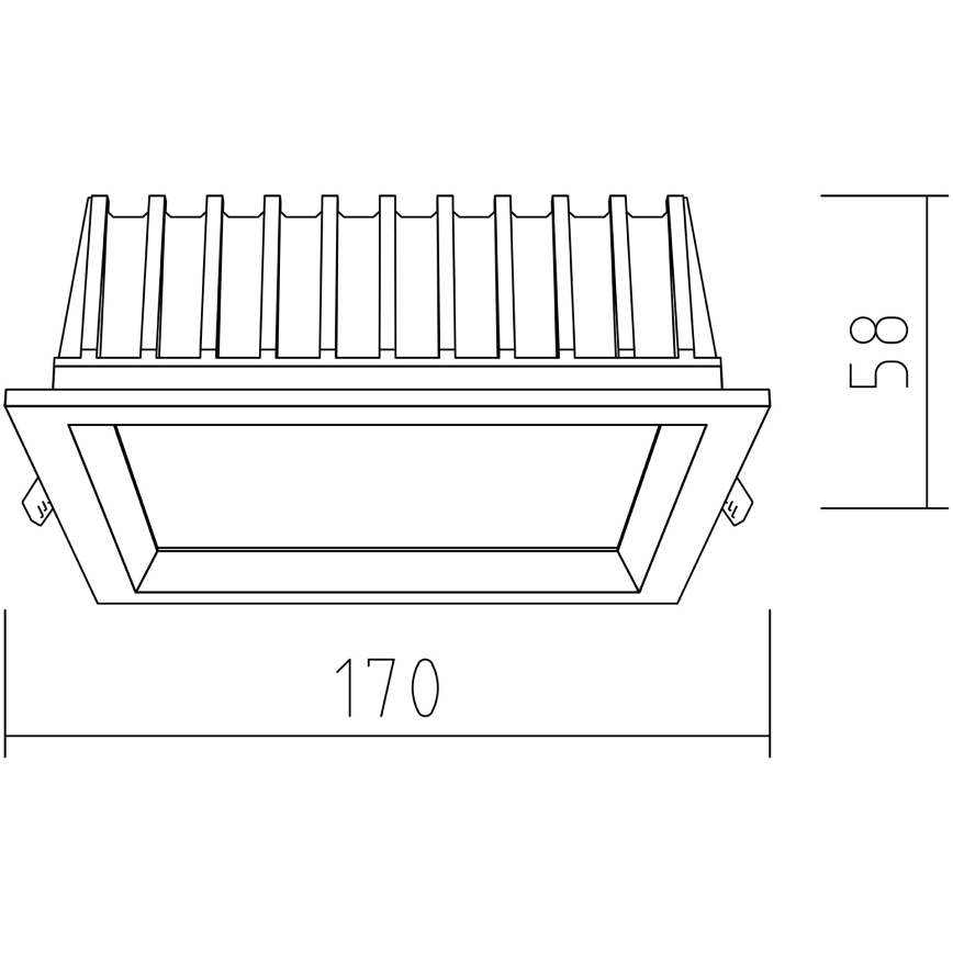 APLED - LED Ugradbena svjetiljka SQUARE WOODLINE LED/12W/230V 3000K 17x17 cm bor masivni