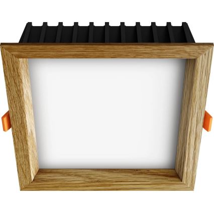 APLED - LED Ugradbena svjetiljka SQUARE WOODLINE LED/12W/230V 3000K 17x17 cm hrast masivni