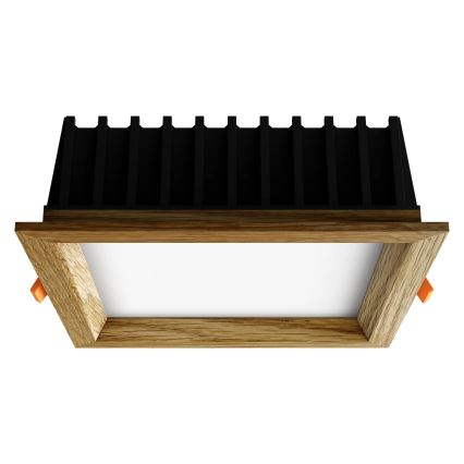 APLED - LED Ugradbena svjetiljka SQUARE WOODLINE LED/12W/230V 3000K 17x17 cm hrast masivni