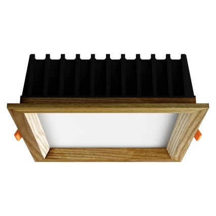 APLED - LED Ugradbena svjetiljka SQUARE WOODLINE LED/12W/230V 3000K 17x17 cm jasen masivni