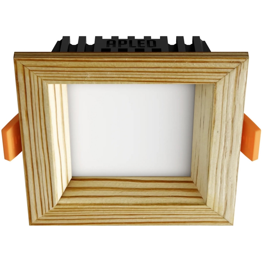APLED - LED Ugradbena svjetiljka SQUARE WOODLINE LED/3W/230V 3000K 9x9 cm bor masivni