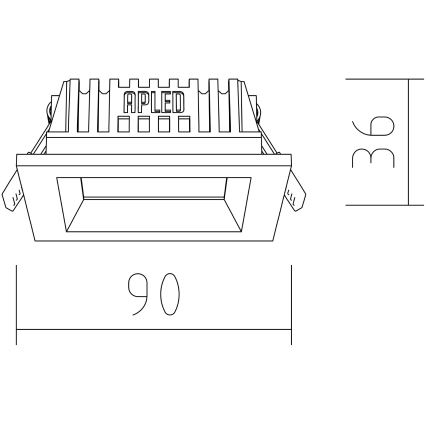 APLED - LED Ugradbena svjetiljka SQUARE WOODLINE LED/3W/230V 3000K 9x9 cm bor masivni