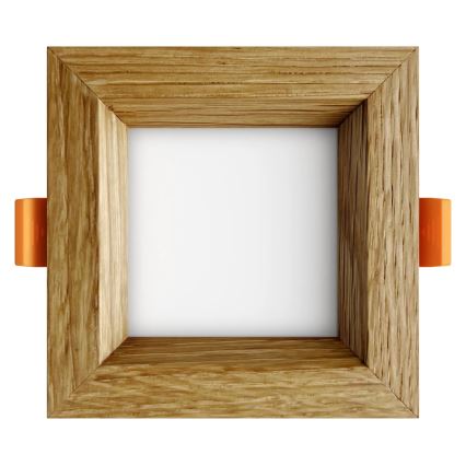 APLED - LED Ugradbena svjetiljka SQUARE WOODLINE LED/3W/230V 3000K 9x9 cm hrast masivni