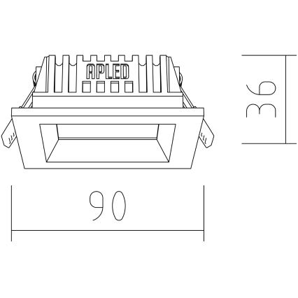 APLED - LED Ugradbena svjetiljka SQUARE WOODLINE LED/3W/230V 3000K 9x9 cm hrast masivni