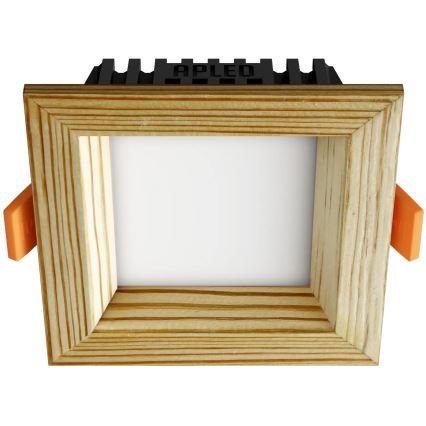 APLED - LED Ugradbena svjetiljka SQUARE WOODLINE LED/6W/230V 3000K 12x12 cm bor masivni