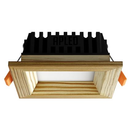 APLED - LED Ugradbena svjetiljka SQUARE WOODLINE LED/6W/230V 3000K 12x12 cm bor masivni