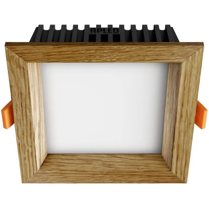 APLED - LED Ugradbena svjetiljka SQUARE WOODLINE LED/6W/230V 3000K 12x12 cm hrast masivni