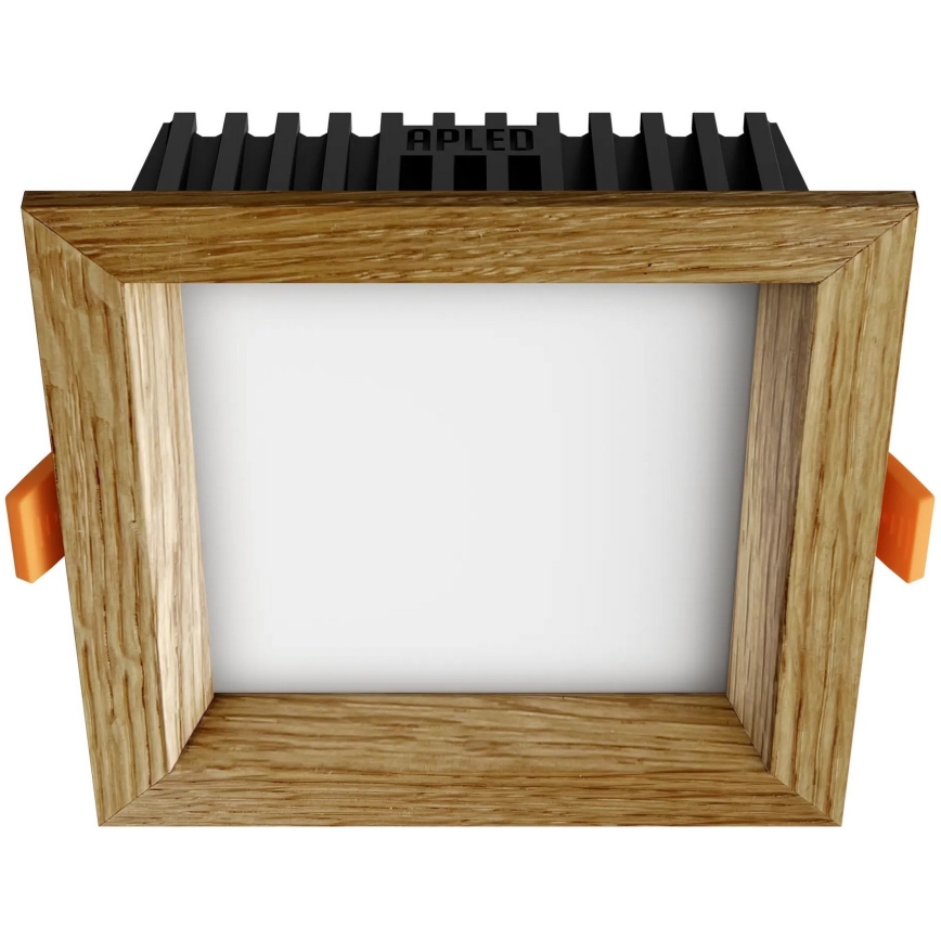 APLED - LED Ugradbena svjetiljka SQUARE WOODLINE LED/6W/230V 3000K 12x12 cm hrast masivni