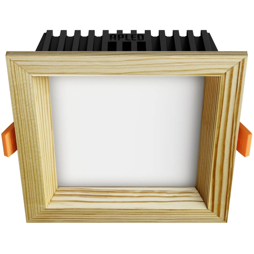 APLED - LED Ugradbena svjetiljka SQUARE WOODLINE LED/6W/230V 4000K 12x12 cm bor masivni