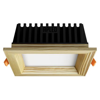 APLED - LED Ugradbena svjetiljka SQUARE WOODLINE LED/6W/230V 4000K 12x12 cm bor masivni