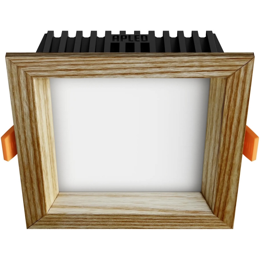 APLED - LED Ugradbena svjetiljka SQUARE WOODLINE LED/6W/230V 4000K 12x12 cm jasen masivni