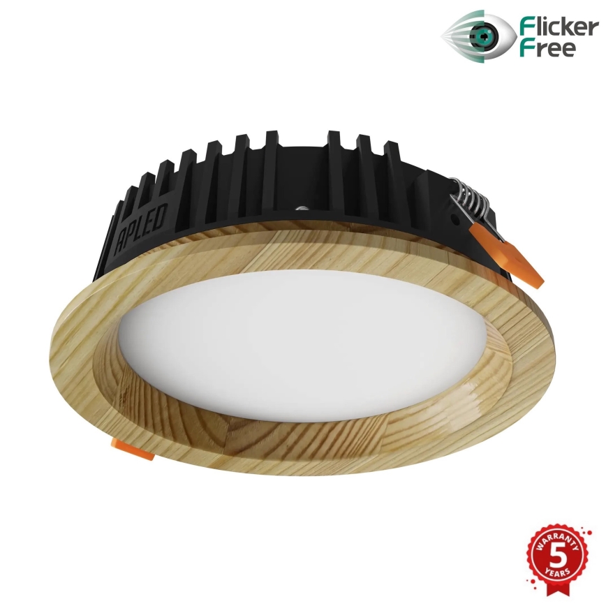 APLED - LED Ugradbena svjetiljka RONDO WOODLINE LED/6W/230V 3000K pr. 15 cm bor masivni