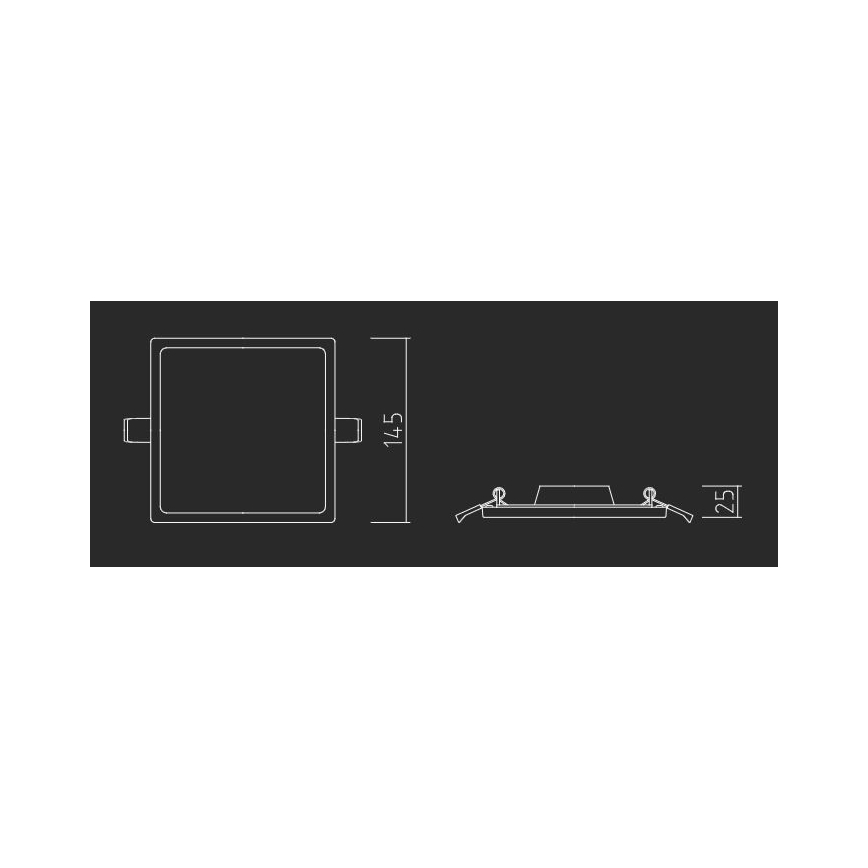 APLED - LED Ugradbena svjetiljka SQUARE SLIM LED/16W/230V 14,5x14,5 cm bijela