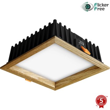 APLED - LED Ugradbena svjetiljka SQUARE WOODLINE LED/12W/230V 3000K 17x17 cm hrast masivni