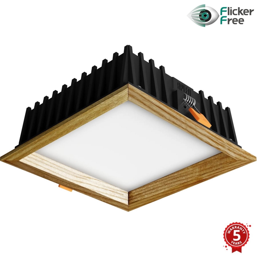 APLED - LED Ugradbena svjetiljka SQUARE WOODLINE LED/12W/230V 4000K 17x17 cm masivni jasen