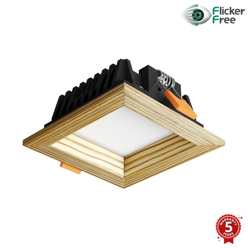 APLED - LED Ugradbena svjetiljka SQUARE WOODLINE LED/3W/230V 3000K 9x9 cm bor masivni