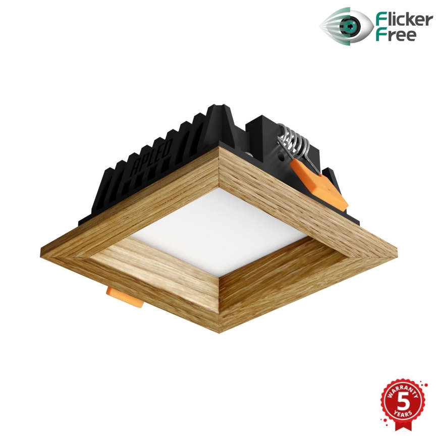 APLED - LED Ugradbena svjetiljka SQUARE WOODLINE LED/3W/230V 3000K 9x9 cm hrast masivni