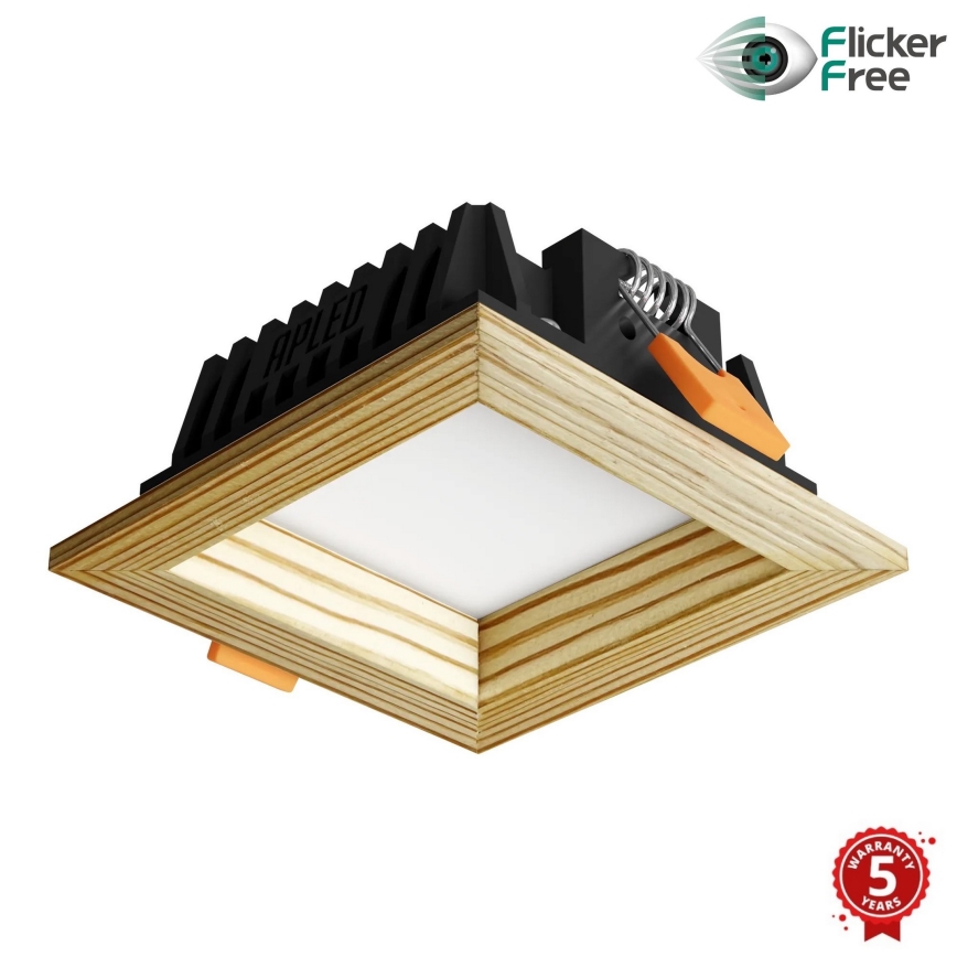 APLED - LED Ugradbena svjetiljka SQUARE WOODLINE LED/6W/230V 3000K 12x12 cm bor masivni