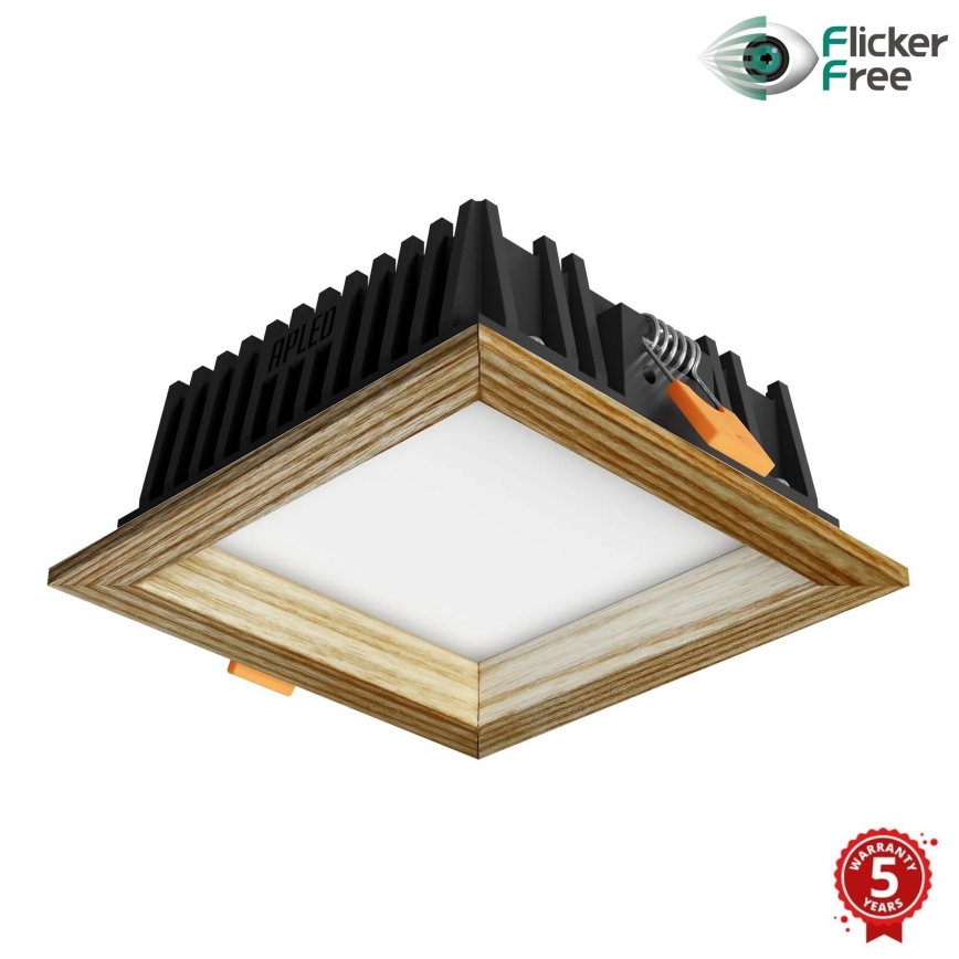 APLED - LED Ugradbena svjetiljka SQUARE WOODLINE LED/6W/230V 3000K 12x12 cm jasen masivni