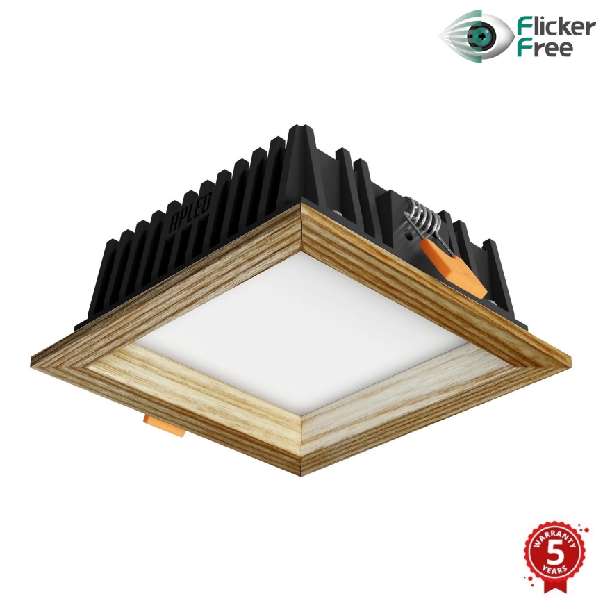 APLED - LED Ugradbena svjetiljka SQUARE WOODLINE LED/6W/230V 4000K 12x12 cm jasen masivni