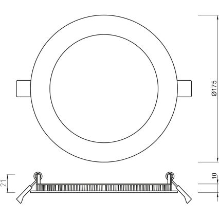 APLED - LED Ugradbena svjetiljka za kupaonicu RONDO LED/12W/230V IP54 175 mm