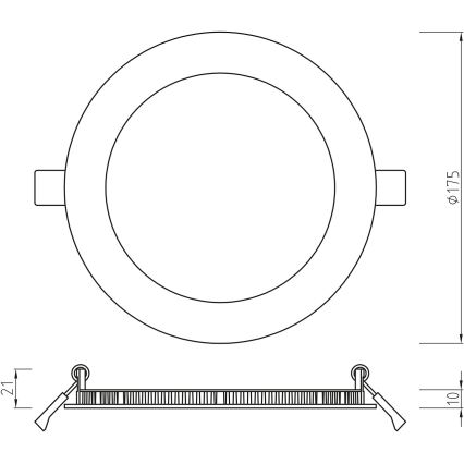 APLED - LED Ugradbena svjetiljka za kupaonicu RONDO LED/12W/230V IP54 175 mm