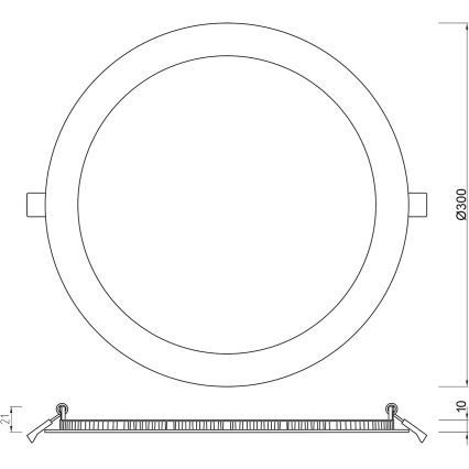 APLED - LED Ugradbena svjetiljka za kupaonicu RONDO LED/24W/230V IP41 300 mm