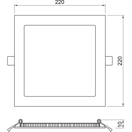 APLED - LED Ugradbena svjetiljka za kupaonicu SQUARE LED/18W/230V IP41 220x220 mm