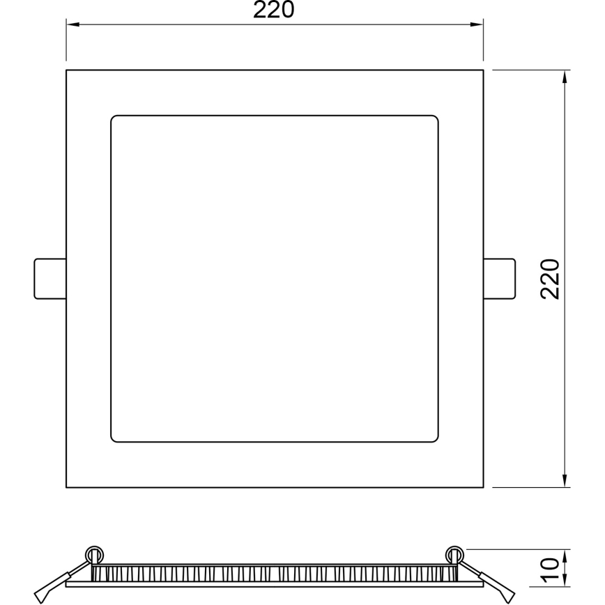 APLED - LED Ugradbena svjetiljka za kupaonicu SQUARE LED/18W/230V IP41 220x220 mm