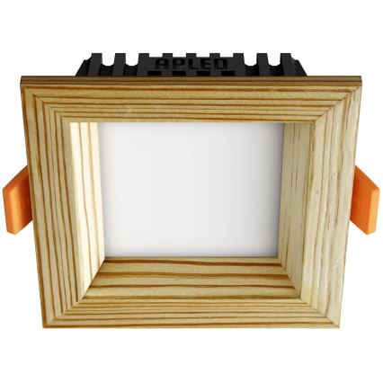 APLED - LED Ugradbena svjetiljka SQUARE WOODLINE LED/3W/230V 4000K 9x9 cm masivna borovina