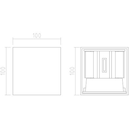 APLED - LED Vanjska zidna svjetiljka CUBE 2xLED/3W/230V IP65